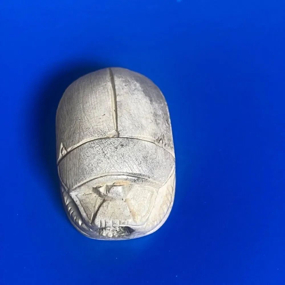 Bone Carved Scarab Bead Egyptian Style Amulet – Hand Carved, Drilled